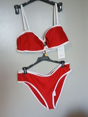 Red & White Bikini Sz L.  NWT